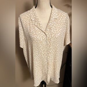 Investments Beige Animal Print Blouse
